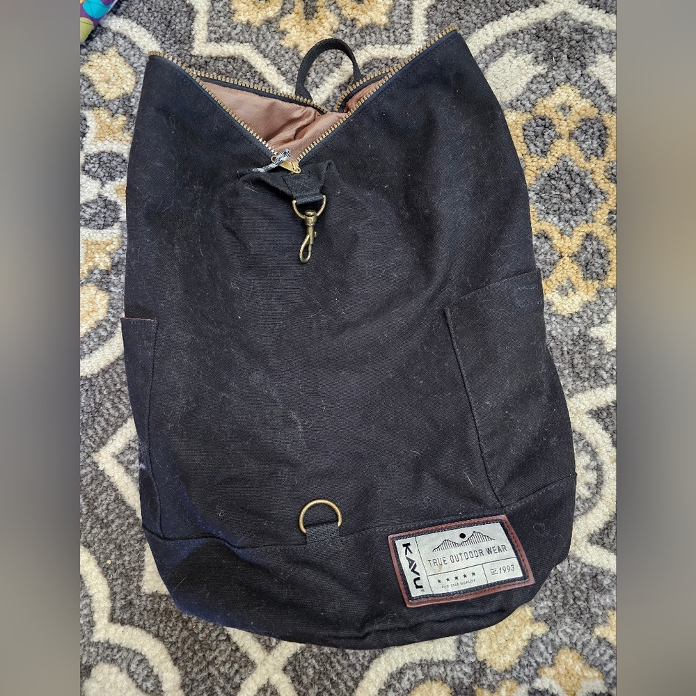 KAVU Black Canvas Backpack